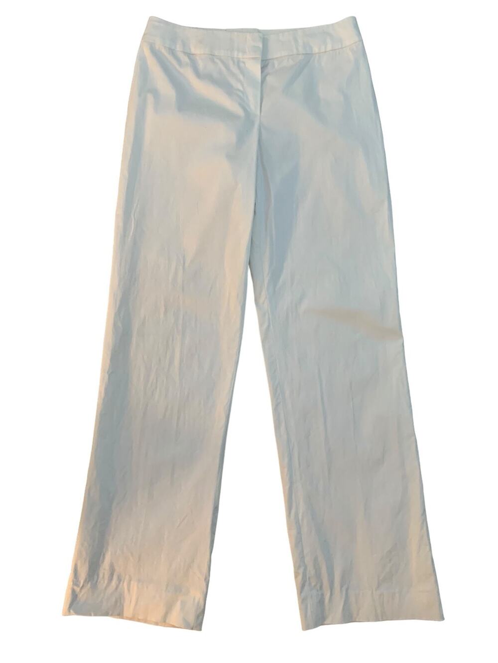 ESCADA Women size 38 (8) White Relaxed Straight Leg Cotton Pants Mid Rise
